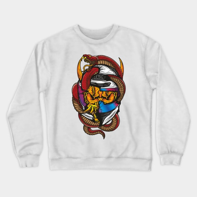 Oni Mask Motorcycle Helmet Crewneck Sweatshirt by UNLMTD